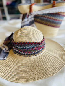 Straw Hat Rainbow Grey