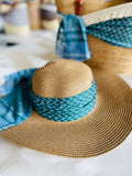 Straw Hat Blue Green