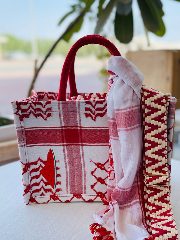 Kiffeyeh bag - Original White and Red