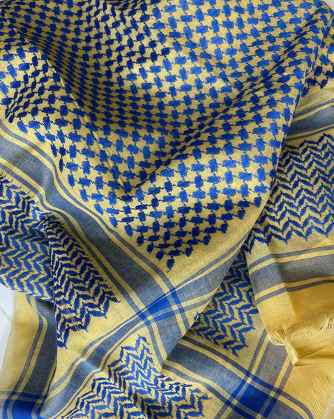 Kiffeyeh bag - Blue & Gold – Bubbly Threads Kiffeyeh bag - Blue & Gold – Bubbly Threads